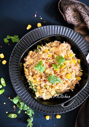 A picture of Sweet Corn Egg Fried Rice.