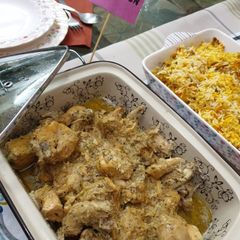A picture of Cream chicken 🍽🍸🍷.