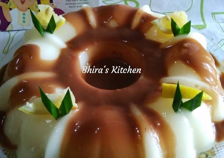 Cara olah Puding Kelapa Vla Coklat  yang Lezat Sekali