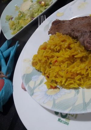 Une photo de Riz au poivrons coloré
