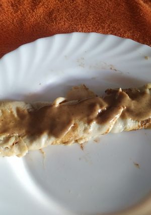 Una foto de Creps de avena sabor chocolate blanco. Receta fit