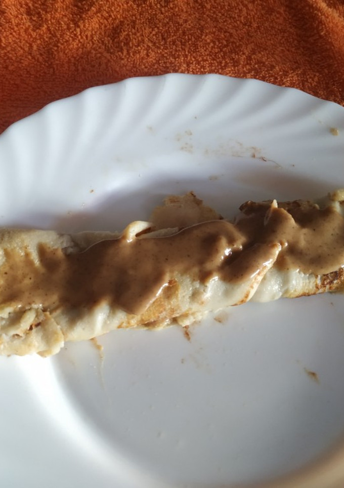 Una foto de Creps de avena sabor chocolate blanco. Receta fit