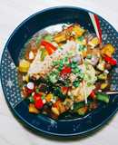 Cá Basa cuộn ớt chuông hấp