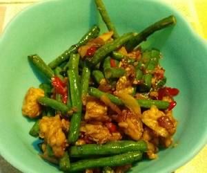 Mudah Cepat Memasak Oseng tempe - kacang panjang Mantul Banget