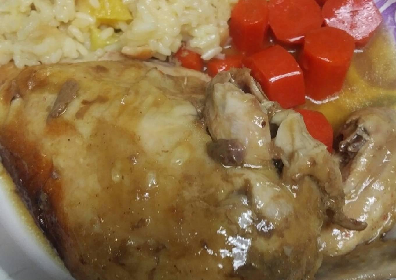 Whole bourbon chicken with butter
