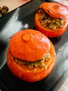 Une photo de Potimarron farci au risotto