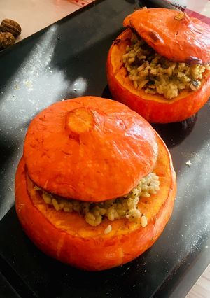Une photo de Potimarron farci au risotto