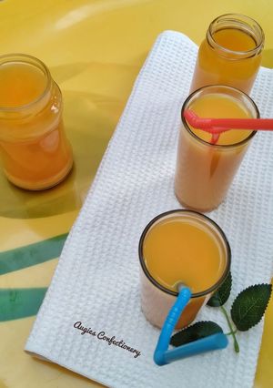 A picture of Ginger/mango drink.