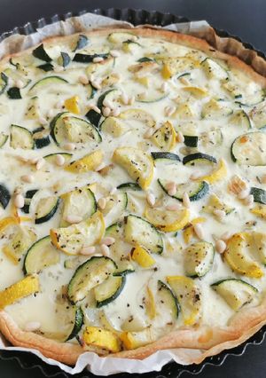 Une photo de Tarte courgettes et parmesan