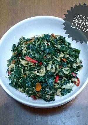 Foto resep Oseng daun pepaya with udang rebon