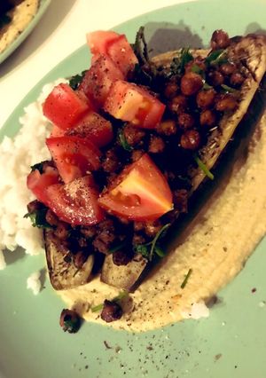Zdjęcie przepisu Eggplants and chickpea.