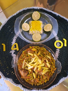 عکسی از دستور خورشت لوبیا سبز