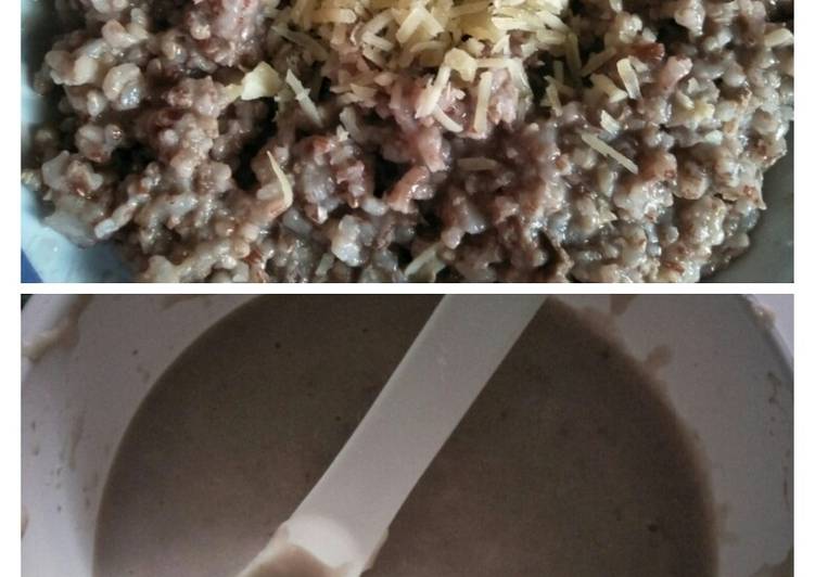 Nasi merah ati ayam kampung dan keju