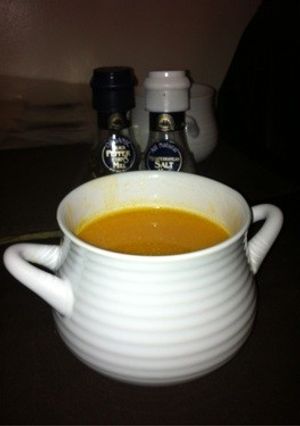 A picture of Butternut Squash and Sweet Potato Soup.