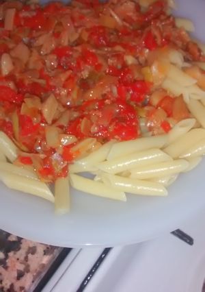 Una foto de Macarrones con setas