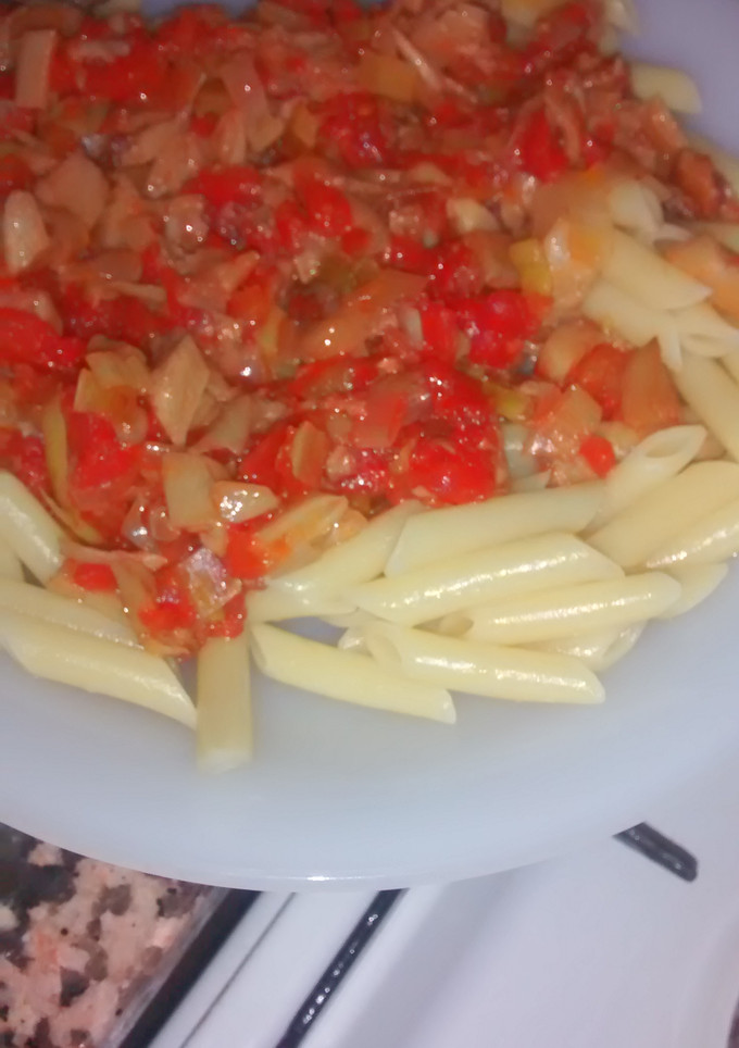 Una foto de Macarrones con setas