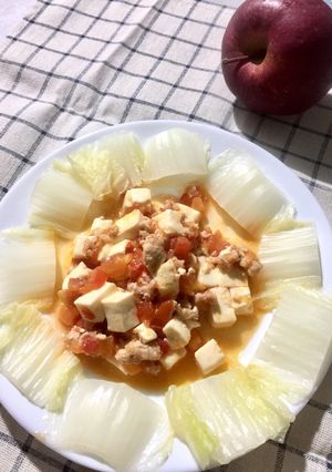 Hình của món Đậu hũ non xốt kiểu tứ xuyên.