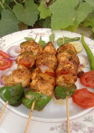 A picture of Chicken Shashlik (Malai Boti) 🍢🍢🍢.