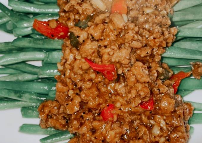 Resep Buncis Siram Daging Cincang Oleh Nadia Dwi Arini Cookpad