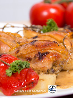 Una foto de Pollo asado con mostaza y miel
