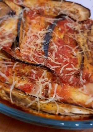 Une photo de Gratin aubergines à la tomate