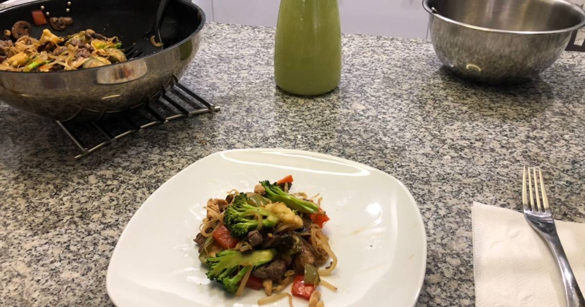 Tepanyaki verduras con Res y Pollo Receta de Mike Mammers- Cookpad