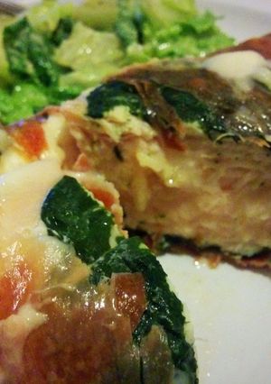 A picture of Hasselback Chicken.