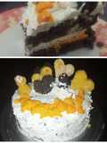 चॉकलेटी मँगो चीझ केक (choklate mango cheese cake recipe in marathi)