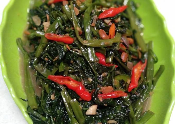 Cara Gampang Menyiapkan Tumis kangkung tauco pedas🌶️🌶️🌶️ Anti Gagal