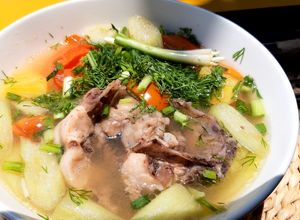 Hình của món Canh chua đầu và lòng cá lóc.