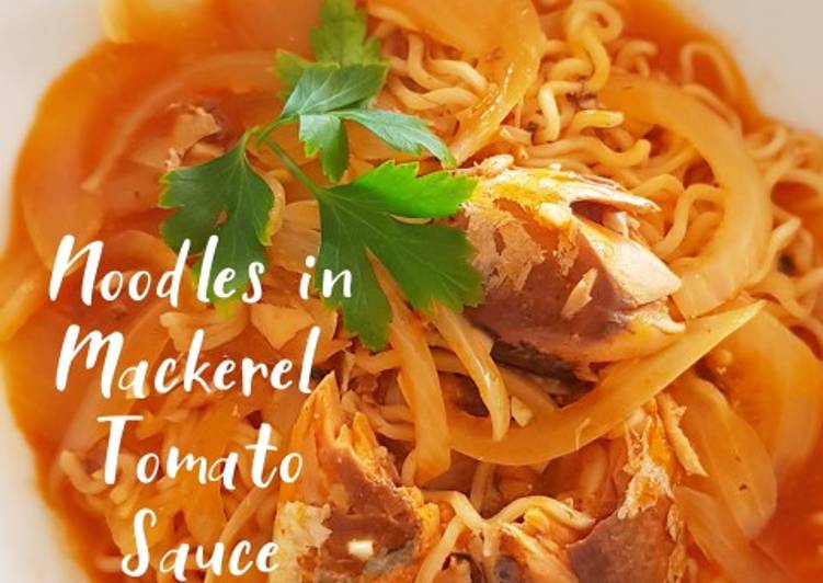 Easiest Way to Make Super Quick Homemade Noodles in Mackerel Tomato Sauce