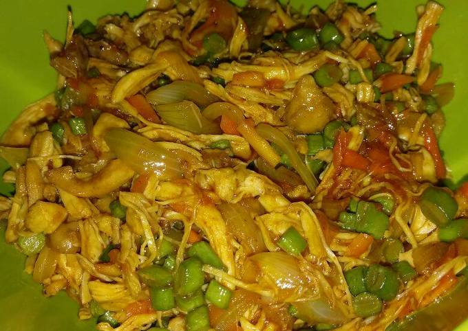 Bagaimana cara buat Ayam sewir saos saori  lezat