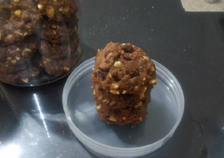 Cara Memasak Cepat ChocoNut Cookies/Kue Kering Coklat Kacang Enak dan Sehat