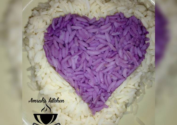 2 colours rice (white and purple)