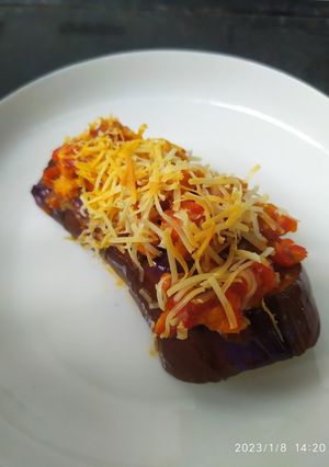 Foto resep Terong Bakar Saus Bolognese|Cheese Eggplant Bolognese