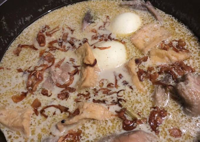 Cara Menyiapkan Opor Ayam Telur Tahu, Endul
