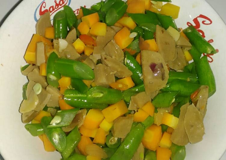 Tumis Buncis wortel bakso simple
