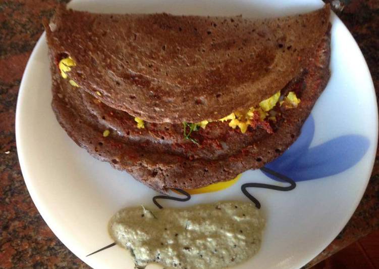 Steps to Make Any-night-of-the-week Ragi Mysore Masala Dosa