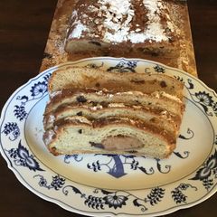 A picture of California Farm Christmas Stollen, from scratch.