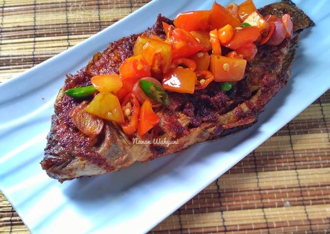 Resep Ikan Mujair bakar teflon sambal kecap yang Sempurna