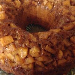 A picture of Upside down apple spice cake.