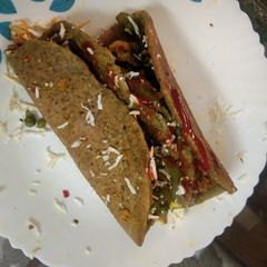 A picture of Moong chilka dal tacos.