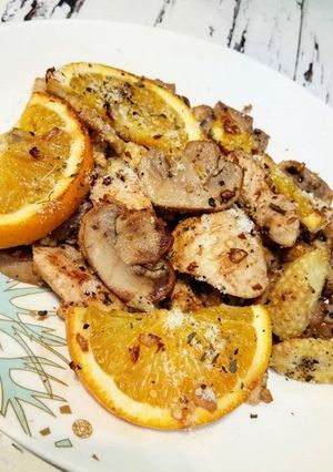 Foto resep Orange Chicken with mushroom