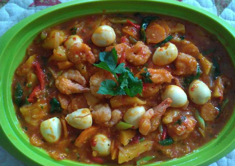 Udang tepung bertelur saus nenas