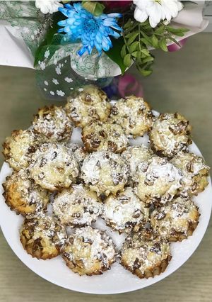 Фото Яблочные кексы с орешками.