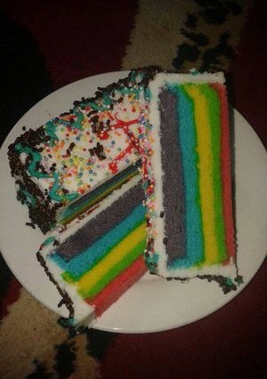 Foto resep Rainbow cake alakadarnya