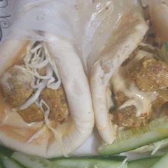 A picture of Chicken pita wrap.