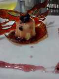 Parfait aromatizado al whisky y vainilla en canastas de caramelo 