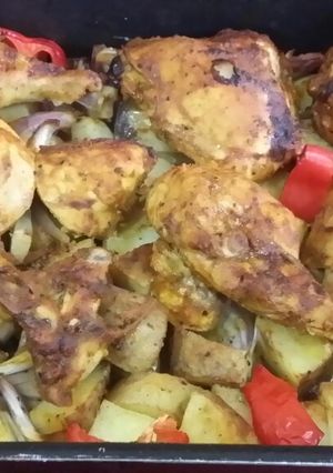 صورة لوصفة صينية دجاج بالخضار في الفرن