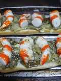 Panini de colas de langostinos de surimi